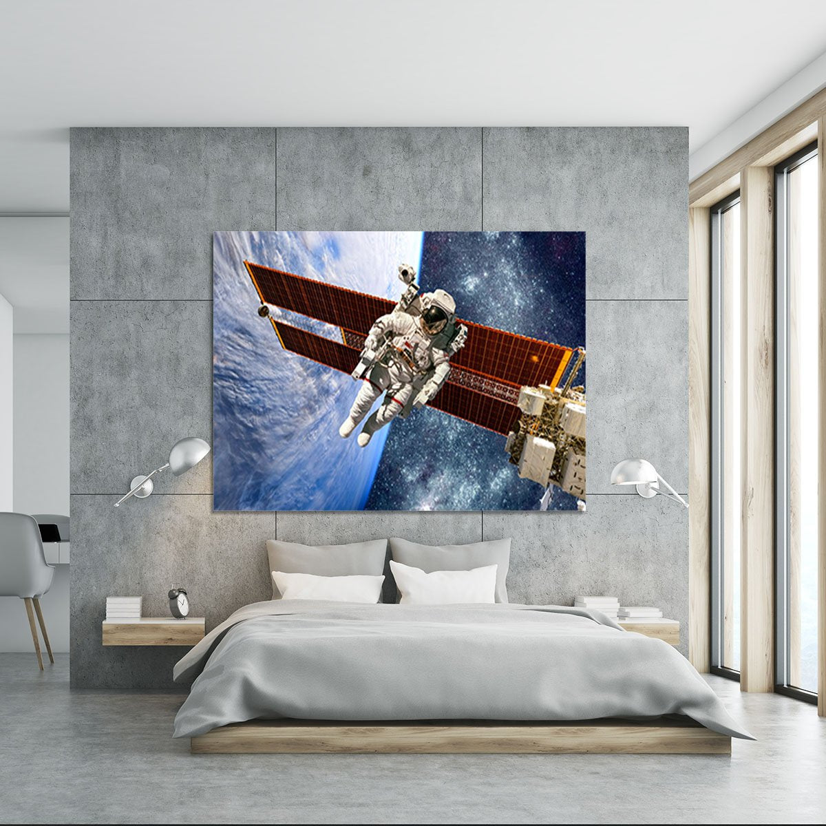 International Space Station and astronaut Canvas Print or Poster