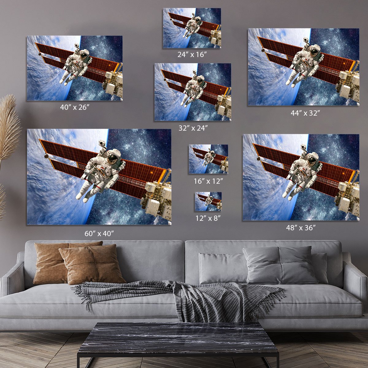 International Space Station and astronaut Canvas Print or Poster