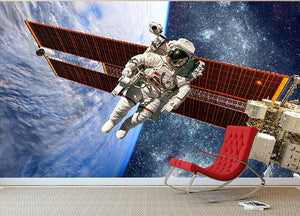 International Space Station and astronaut Wall Mural Wallpaper - Canvas Art Rocks - 2