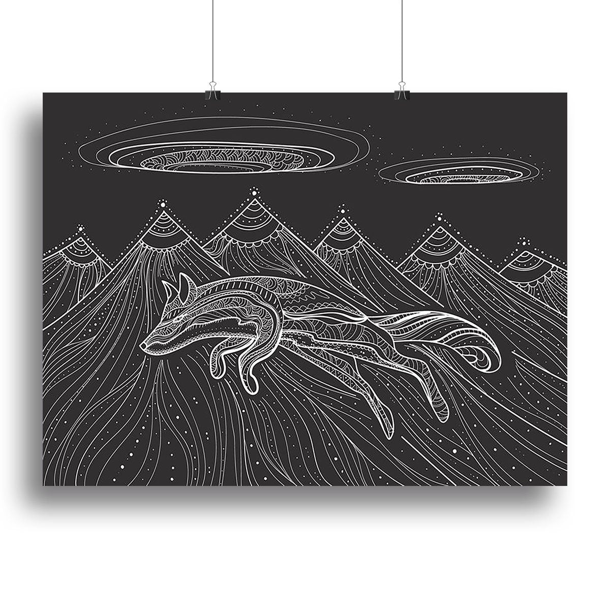 Intricate fox design Canvas Print or Poster