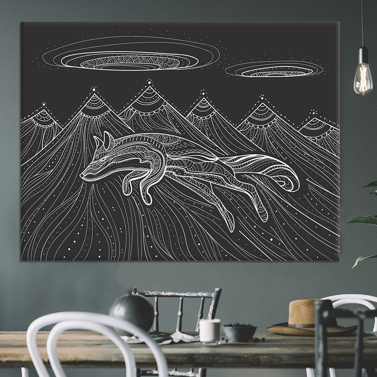 Intricate fox design Canvas Print or Poster