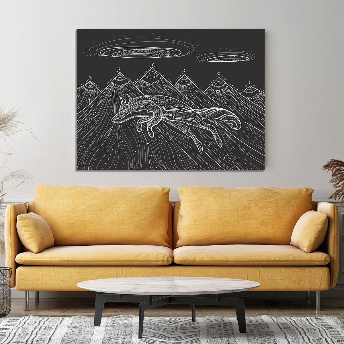 Intricate fox design Canvas Print or Poster