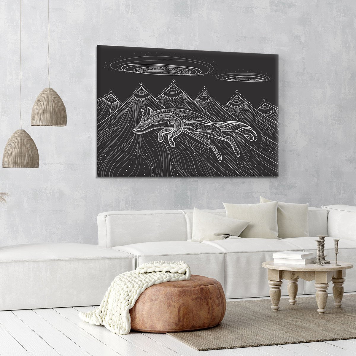 Intricate fox design Canvas Print or Poster