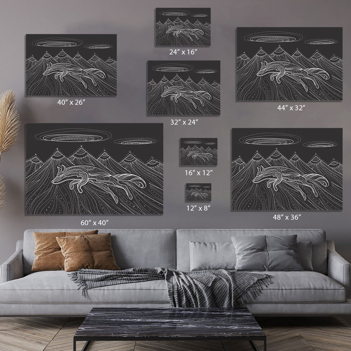 Intricate fox design Canvas Print or Poster