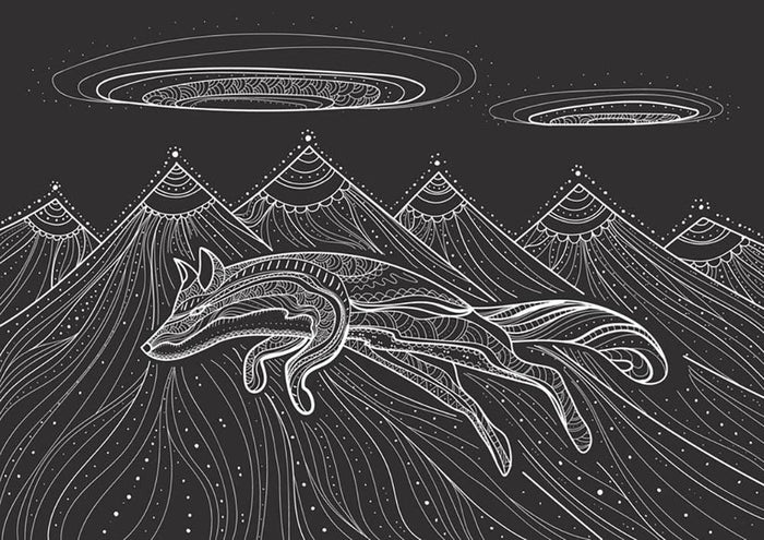 Intricate fox design Wall Mural Wallpaper