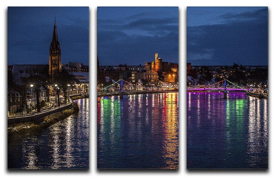 Inverness at night 3 Split Panel Canvas Print - Canvas Art Rocks - 1