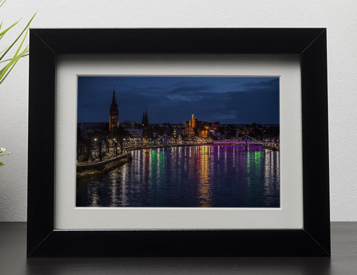 Inverness at night Framed Print - Canvas Art Rocks - 1