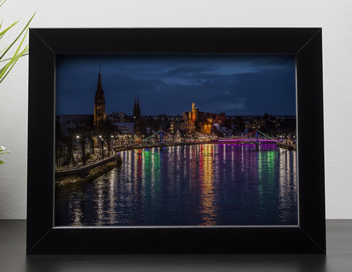 Inverness at night Framed Print - Canvas Art Rocks - 2