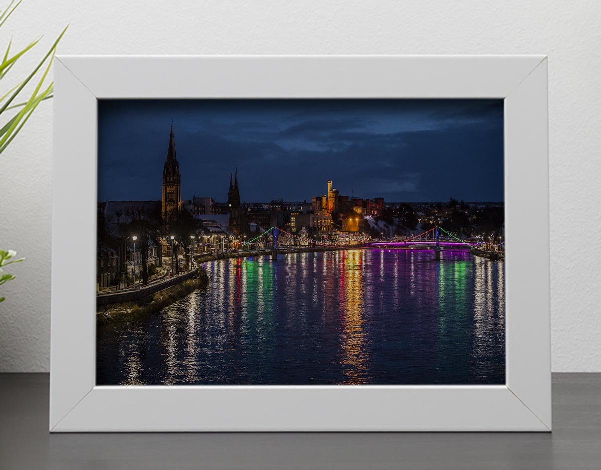 Inverness at night Framed Print - Canvas Art Rocks - 4