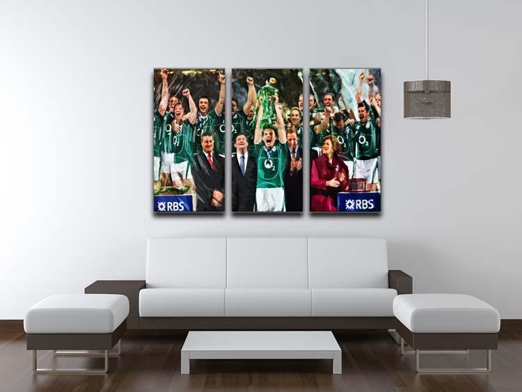 Ireland 6 Nations Grand Slam 2018 3 Split Panel Canvas Print - Canvas Art Rocks - 3