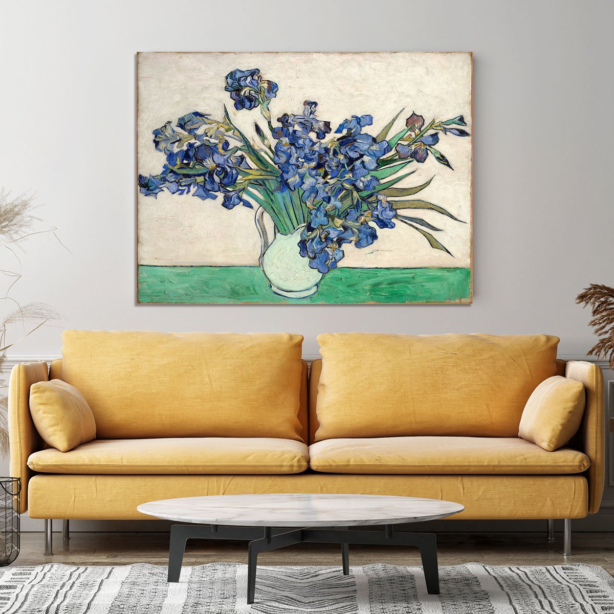 Irises in a vase Canvas Print or Poster