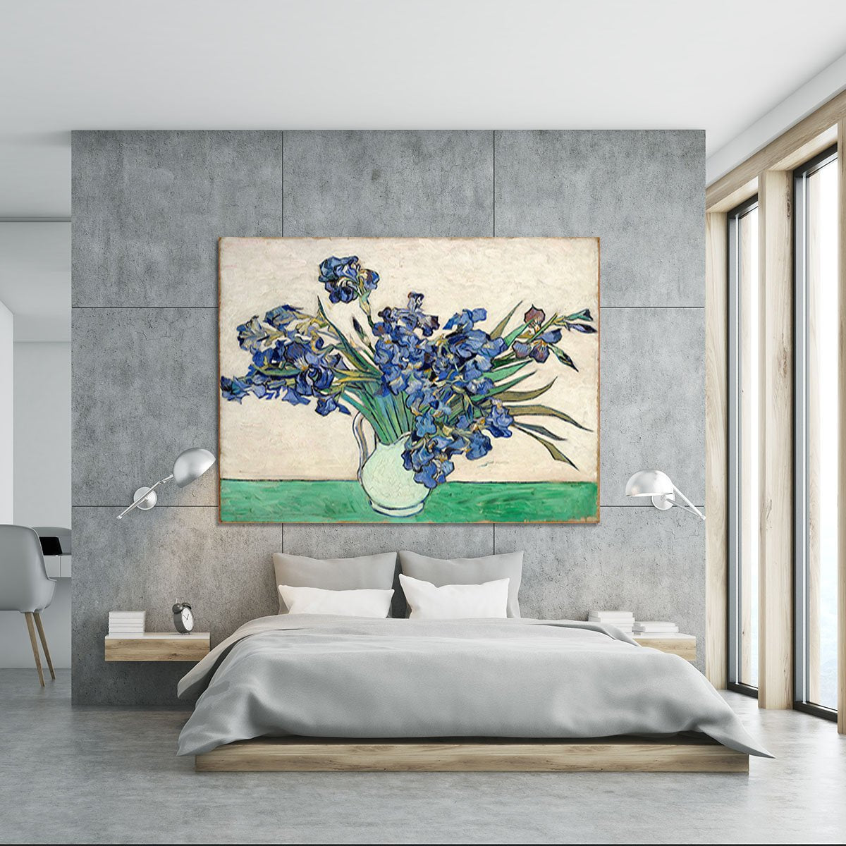 Irises in a vase Canvas Print or Poster
