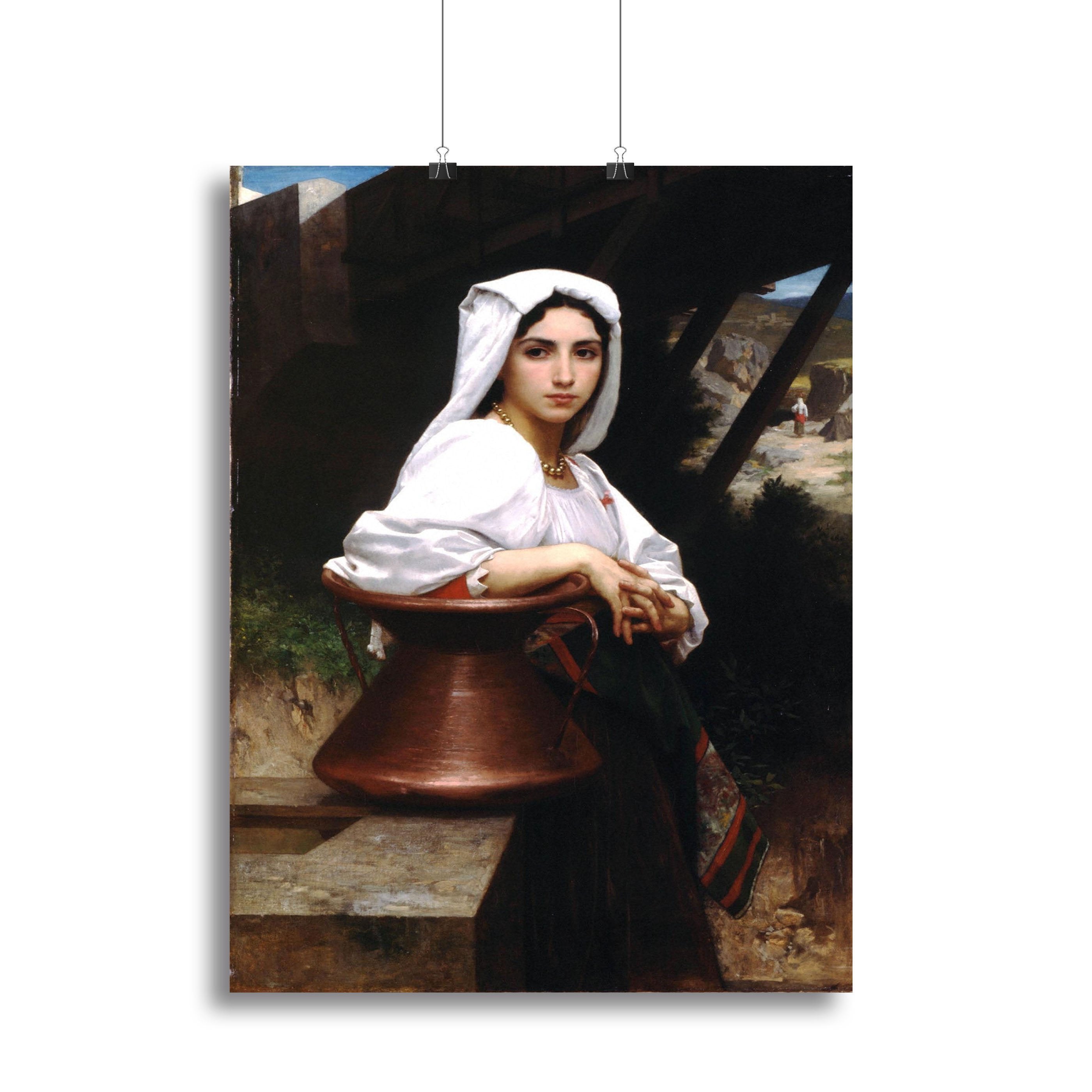 Italian Girl Drawing Water By Bouguereau Canvas Print or Poster