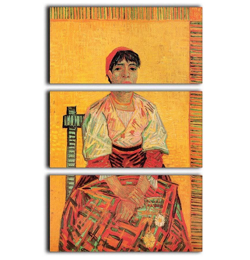 Italian Woman Agostina Segatori by Van Gogh 3 Split Panel Canvas Print - Canvas Art Rocks - 1