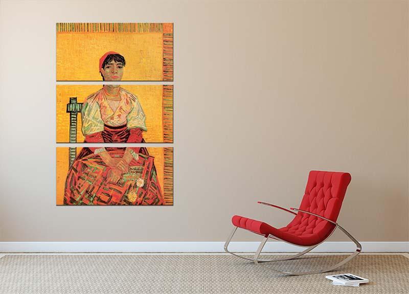 Italian Woman Agostina Segatori by Van Gogh 3 Split Panel Canvas Print - Canvas Art Rocks - 2