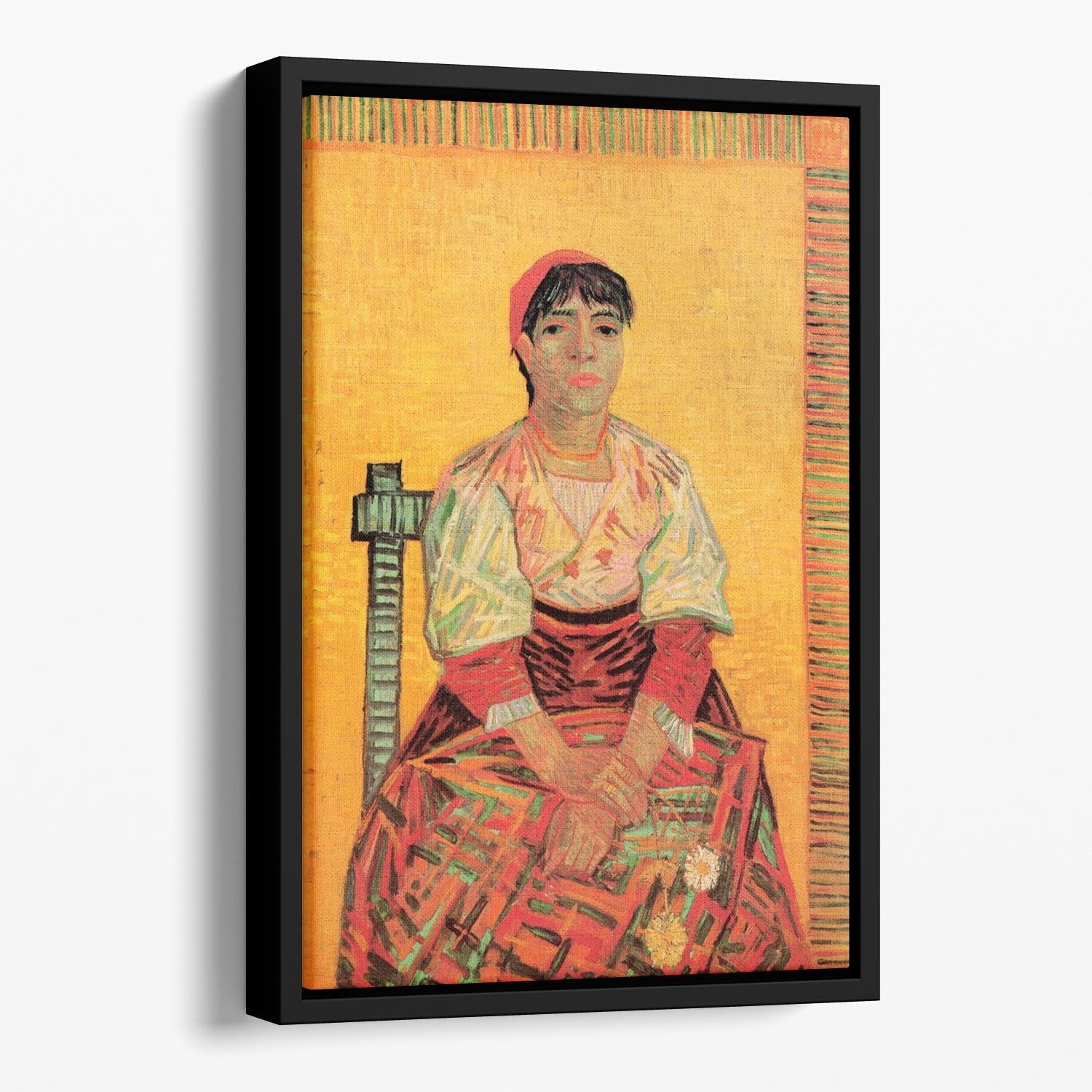 Italian Woman Agostina Segatori by Van Gogh Floating Framed Canvas