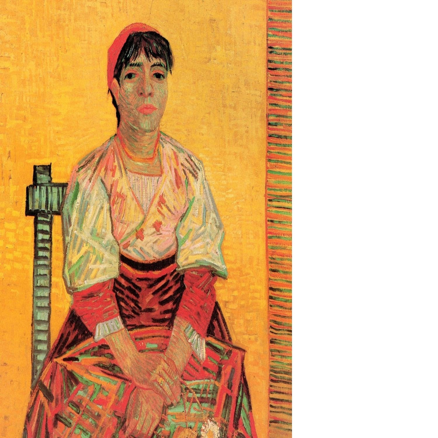 Italian Woman Agostina Segatori by Van Gogh Floating Framed Canvas