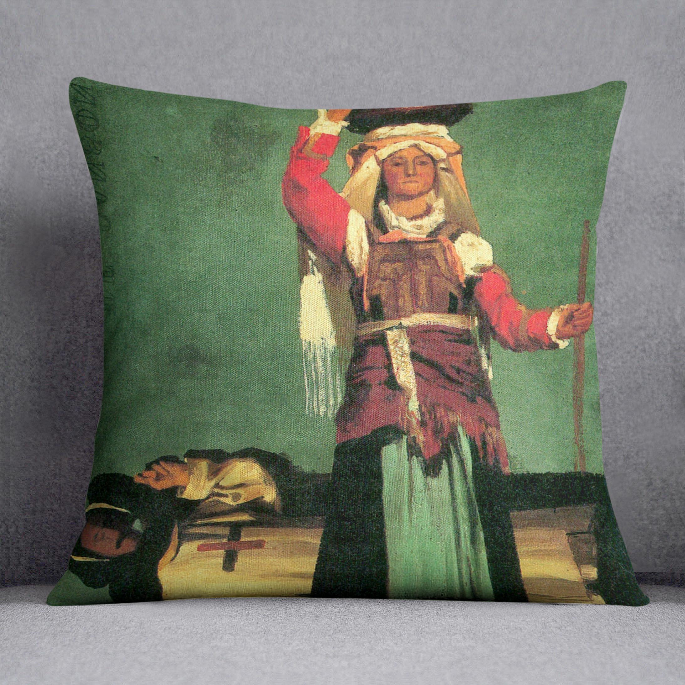 Italian costume studies by Bierstadt Cushion - Canvas Art Rocks - 1