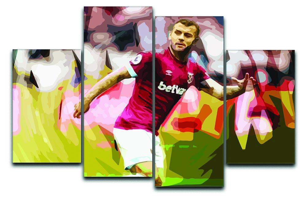 Jack Wilshere West Ham 4 Split Panel Canvas  - Canvas Art Rocks - 1