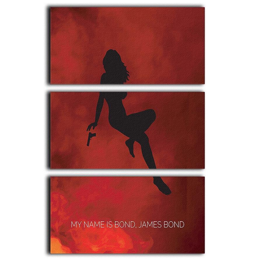James Bond Minimal Movie 3 Split Panel Canvas Print - Canvas Art Rocks - 1