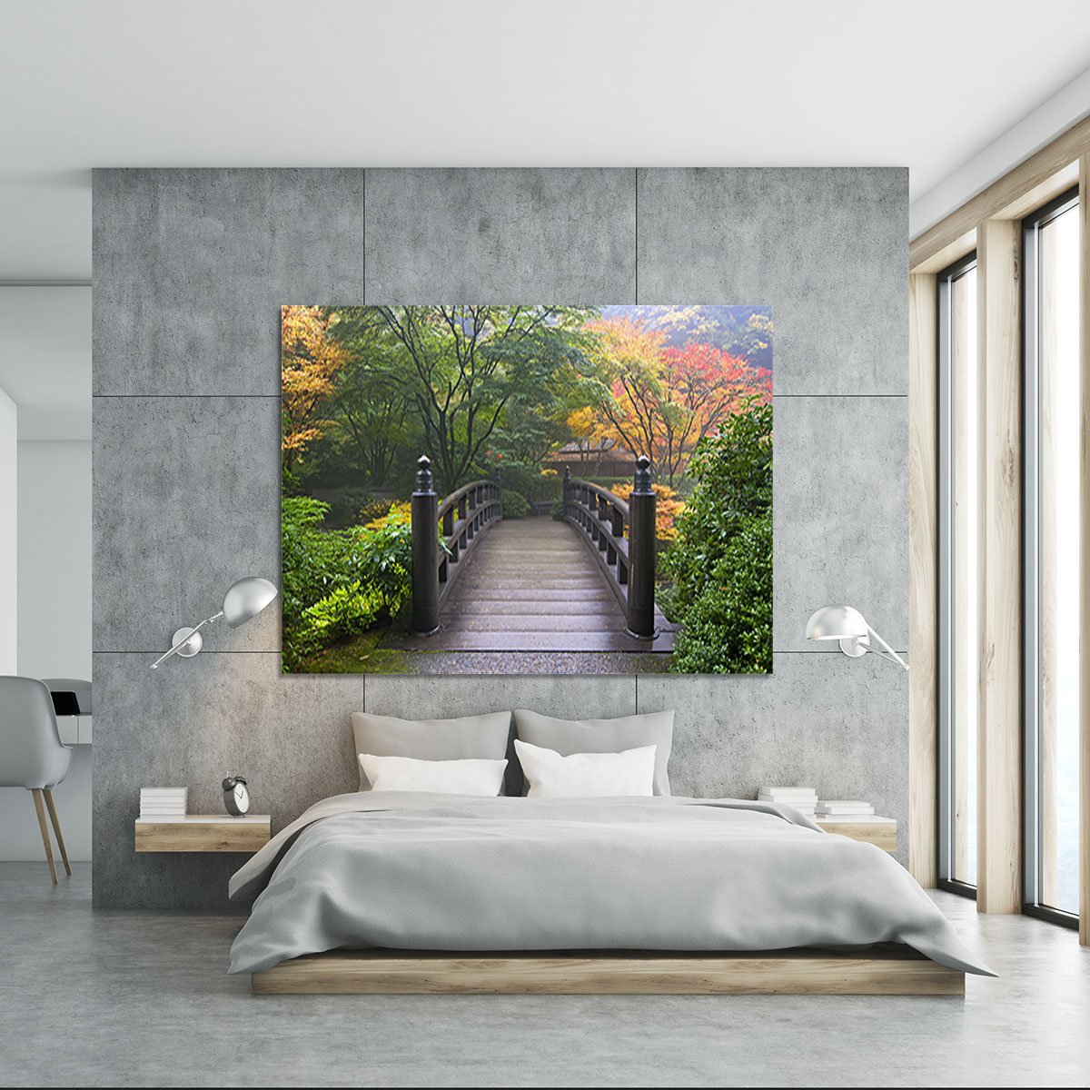 Japanese Garden Oregon in Autumn Canvas Print or Poster