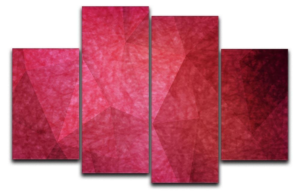 Japanese paper red background 4 Split Panel Canvas  - Canvas Art Rocks - 1