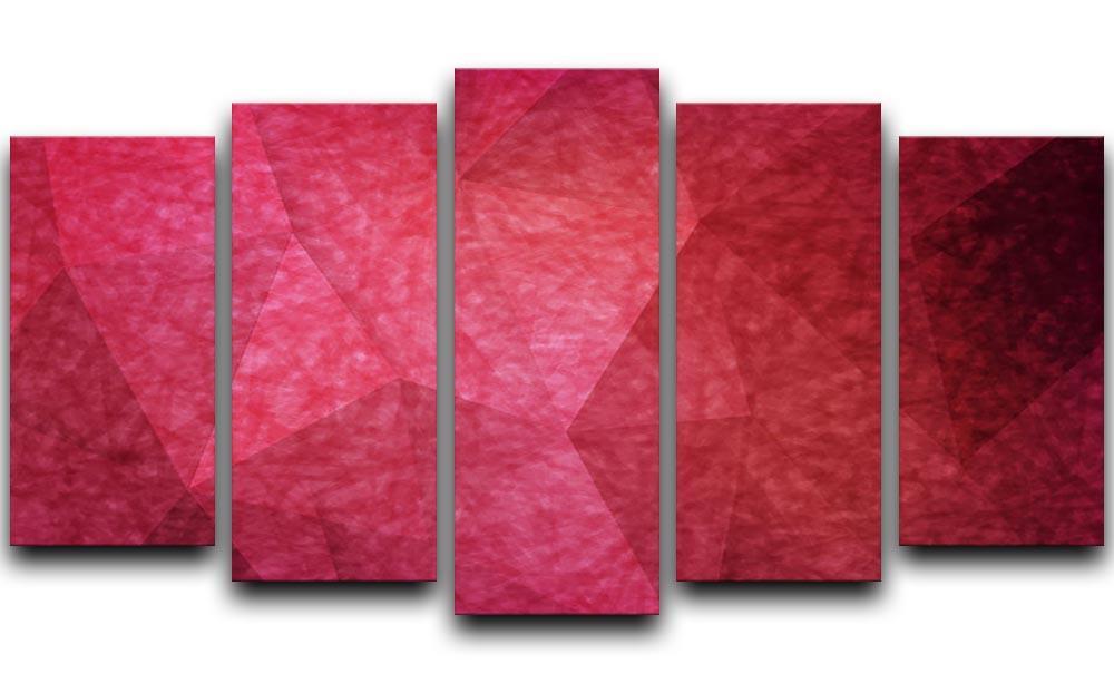 Japanese paper red background 5 Split Panel Canvas  - Canvas Art Rocks - 1