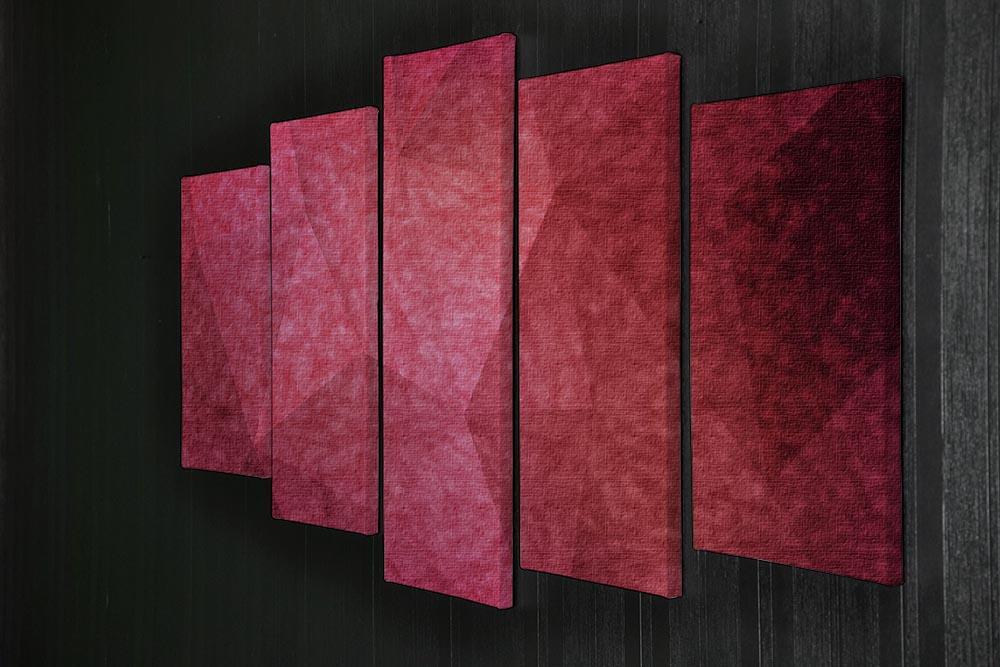 Japanese paper red background 5 Split Panel Canvas  - Canvas Art Rocks - 2