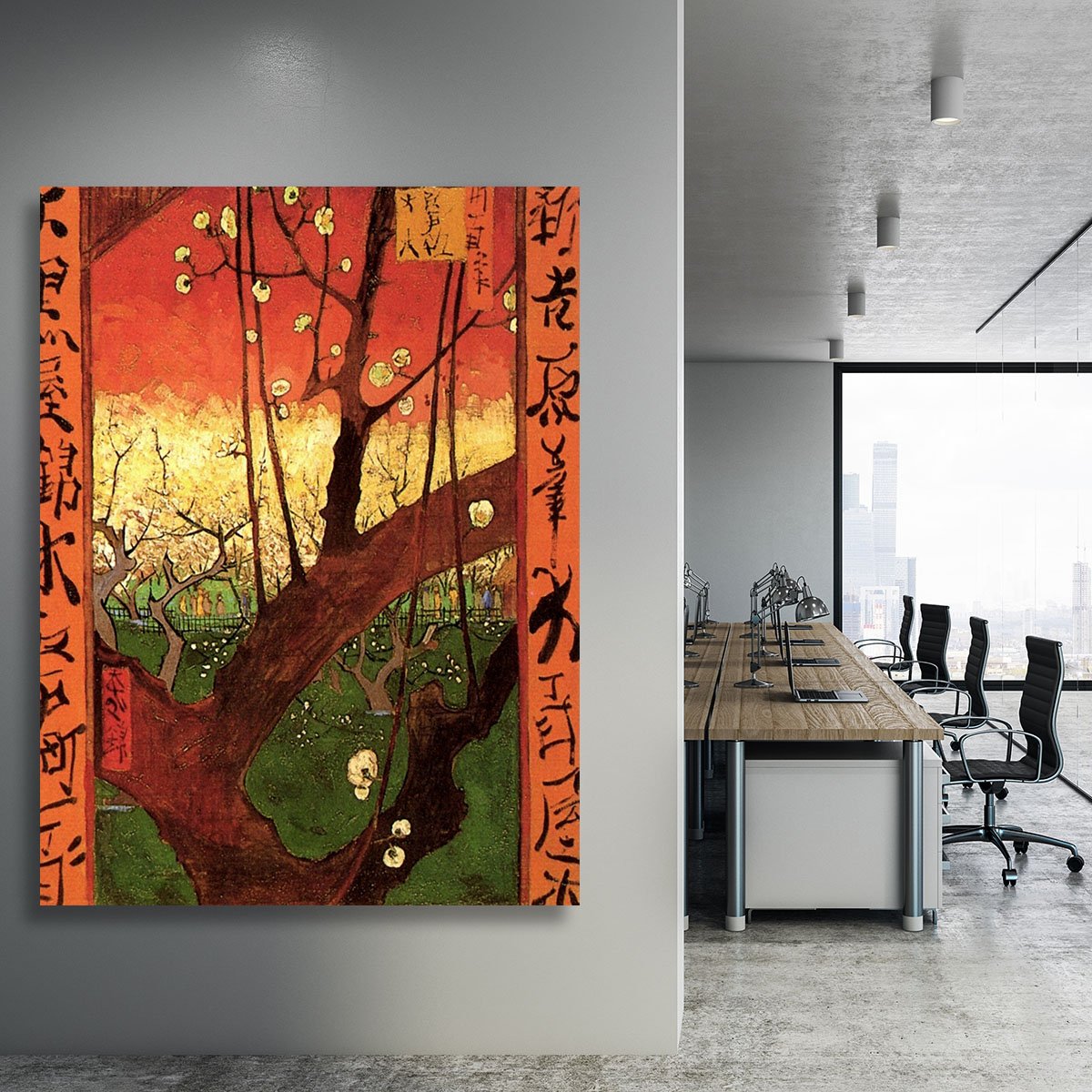 Japonaiserie Flowering Plum Tree after Hiroshige by Van Gogh Canvas Print or Poster