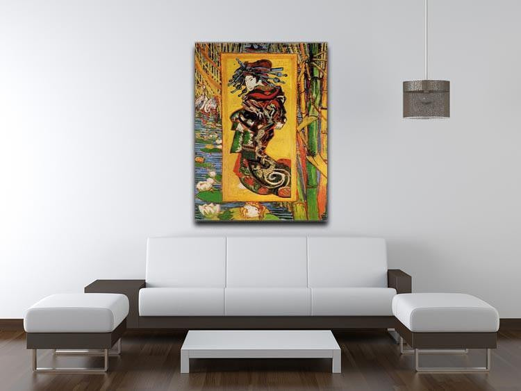 Japonaiserie Oiran after Kesa Eisen by Van Gogh Canvas Print & Poster - Canvas Art Rocks - 4