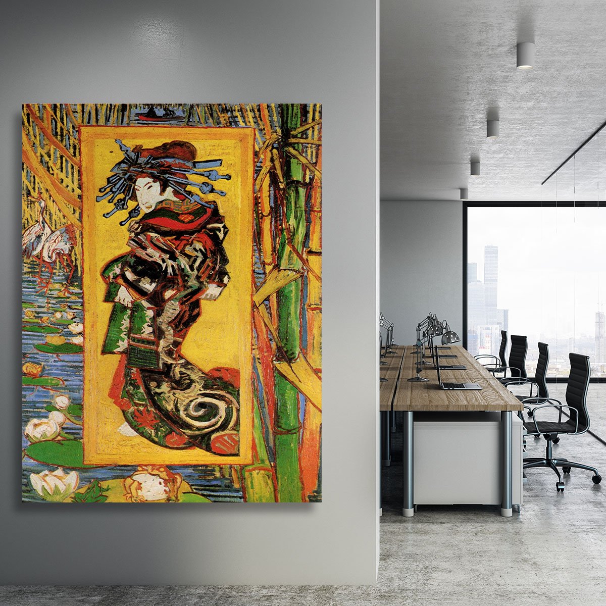 Japonaiserie Oiran after Kesa Eisen by Van Gogh Canvas Print or Poster