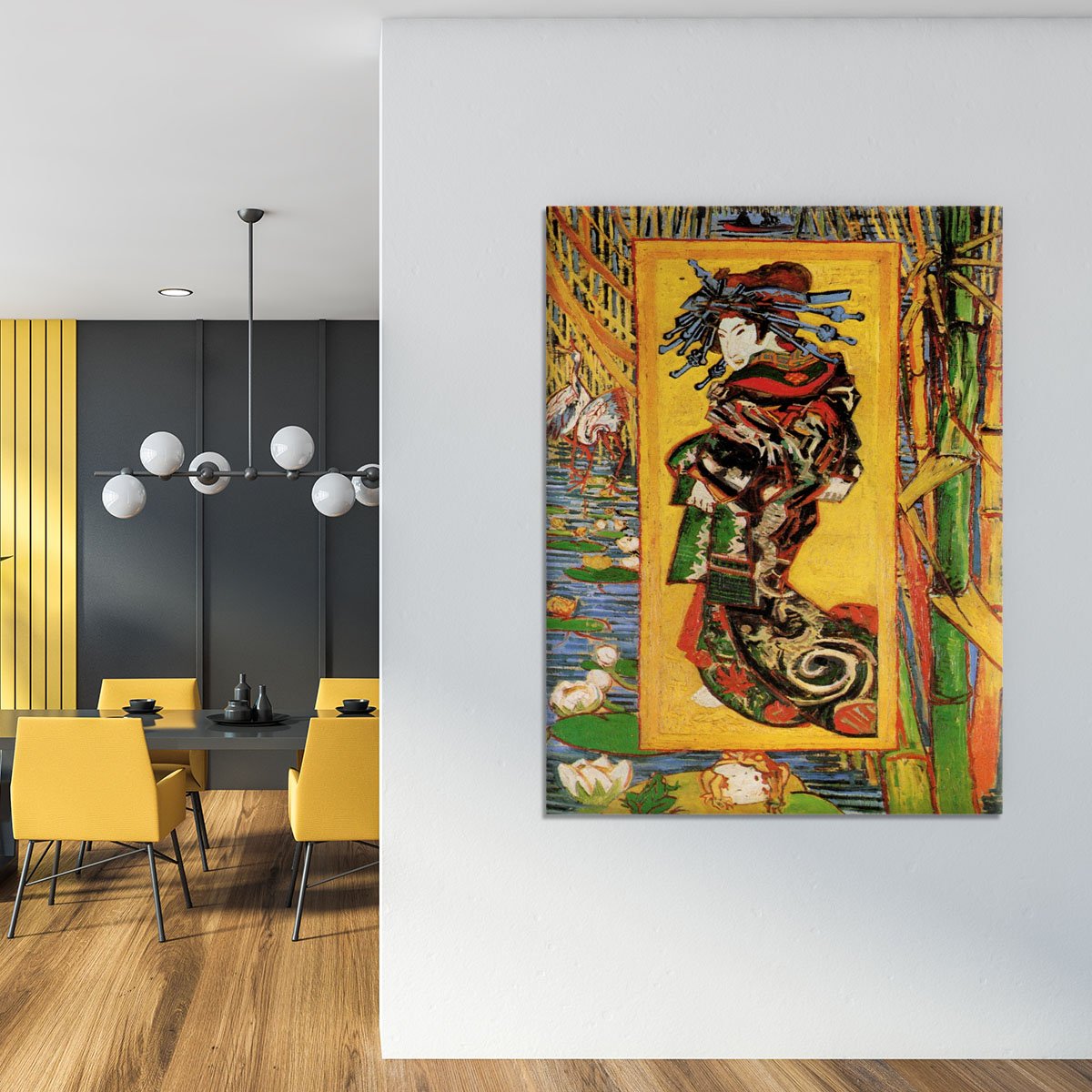 Japonaiserie Oiran after Kesa Eisen by Van Gogh Canvas Print or Poster