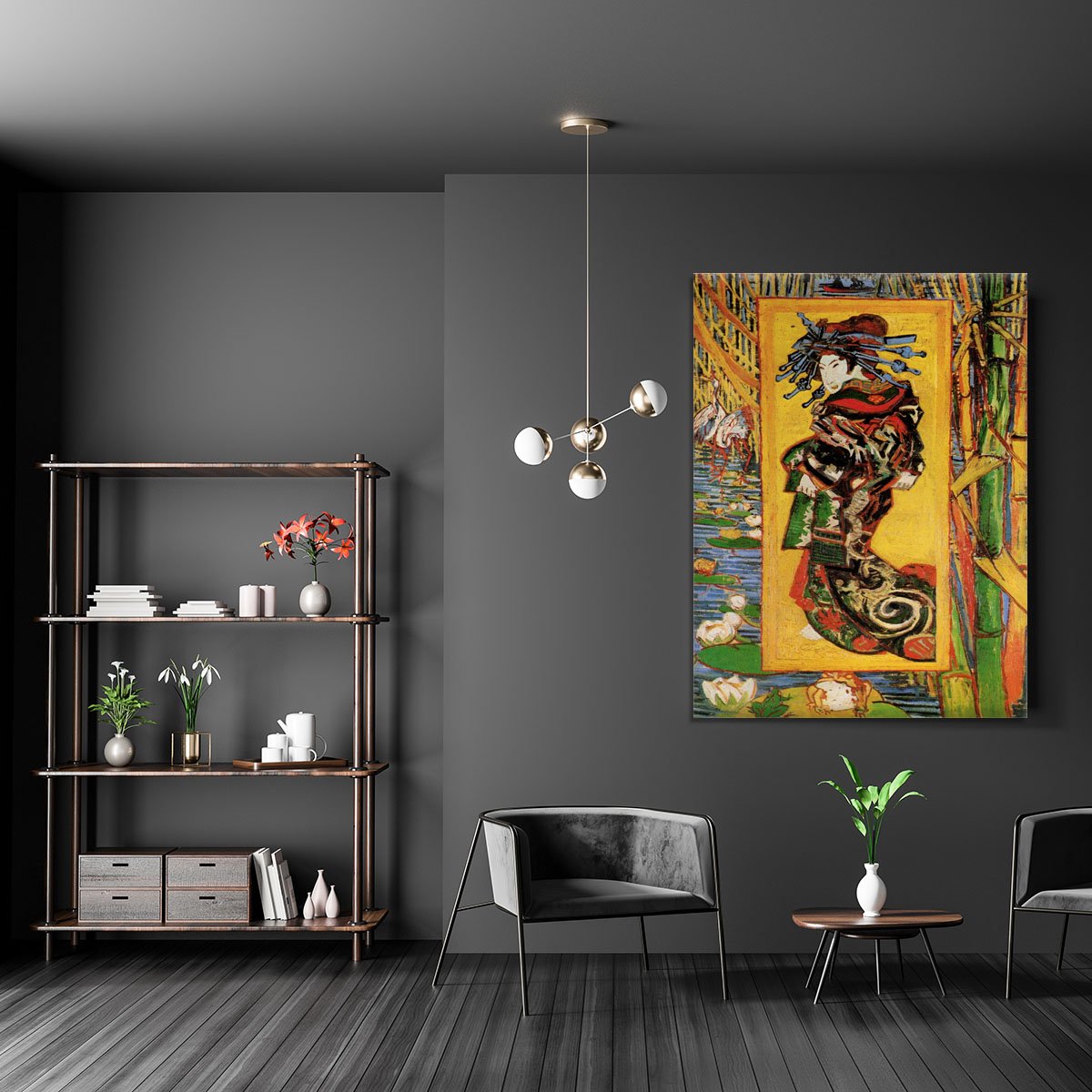 Japonaiserie Oiran after Kesa Eisen by Van Gogh Canvas Print or Poster