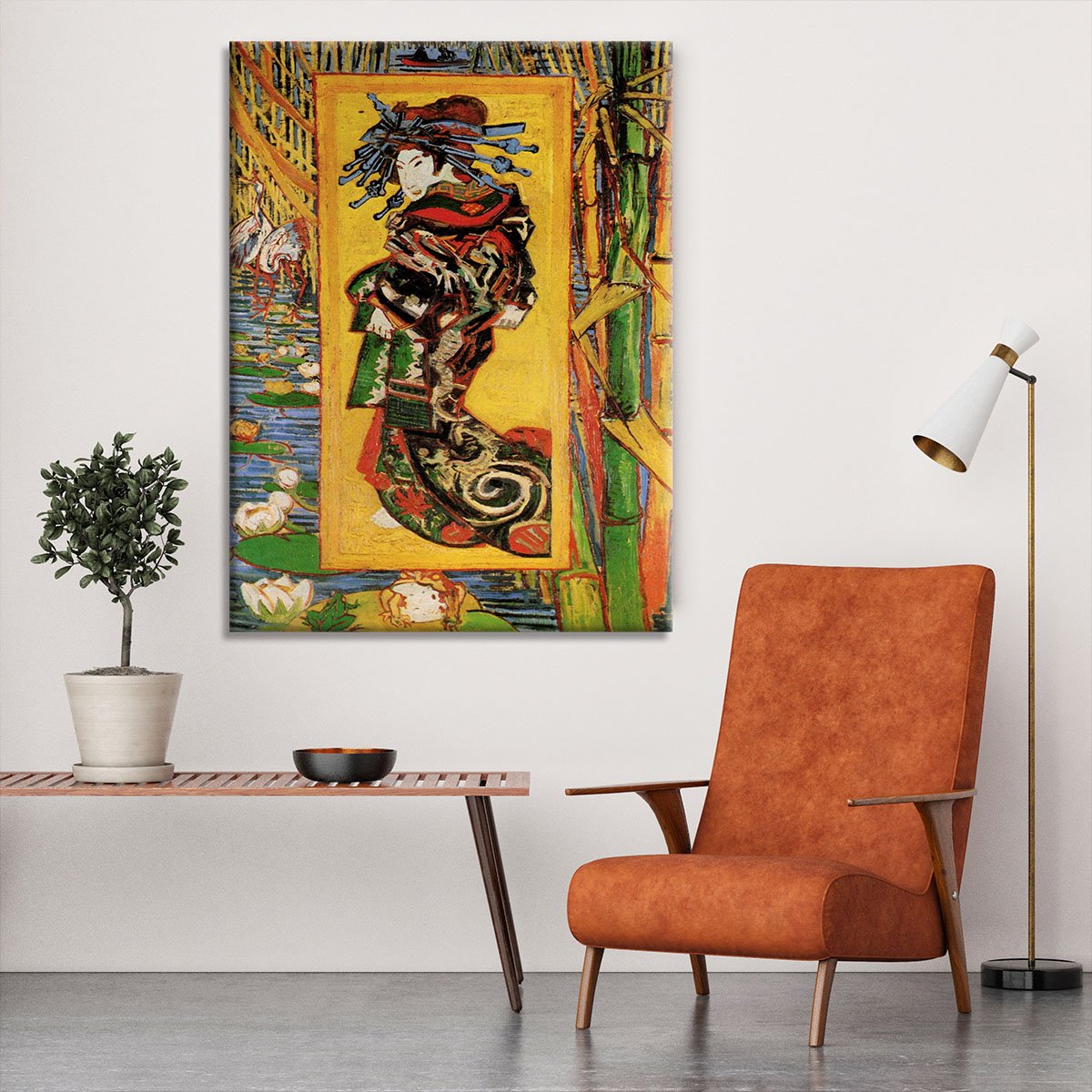 Japonaiserie Oiran after Kesa Eisen by Van Gogh Canvas Print or Poster