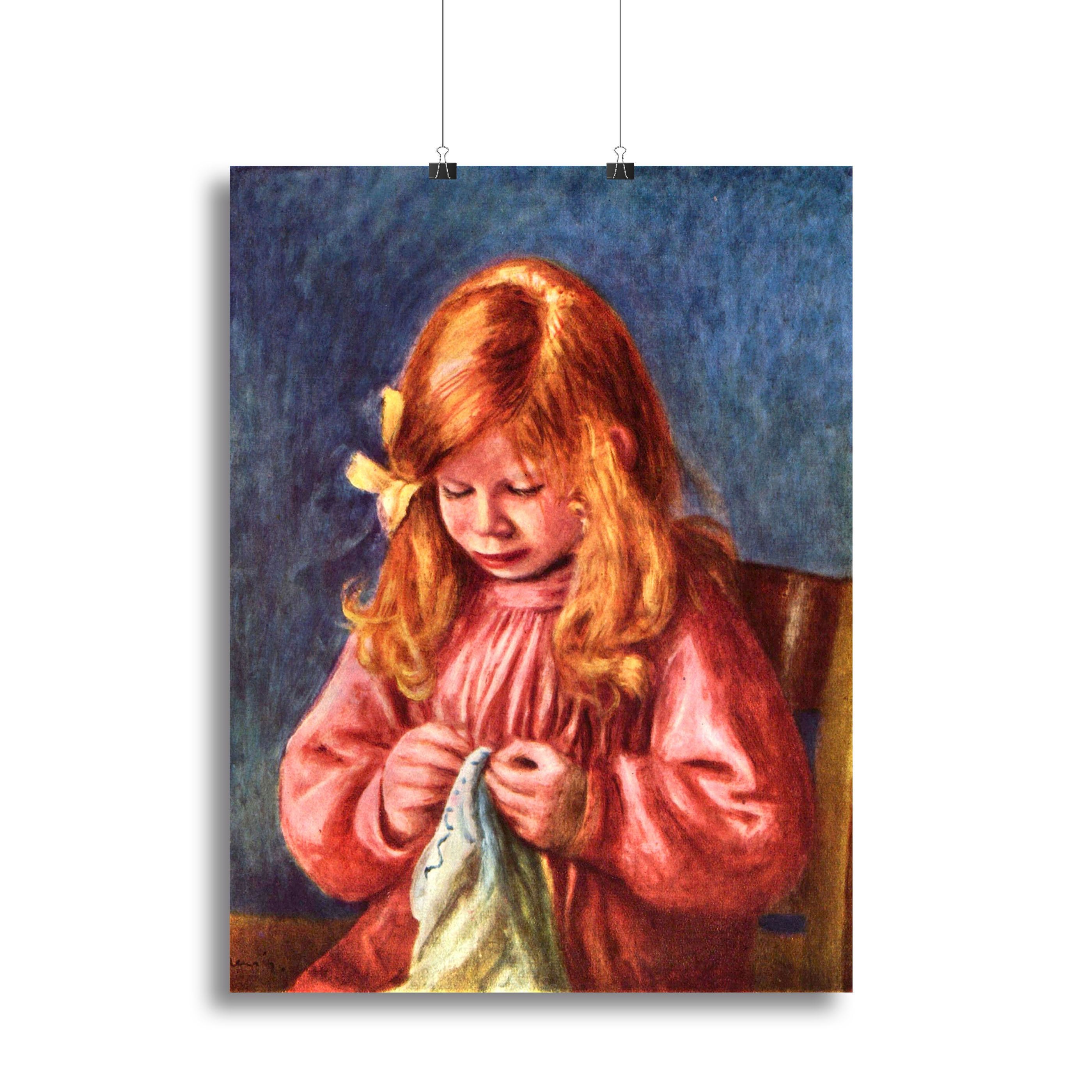 Jean Renoir sewing by Renoir Canvas Print or Poster