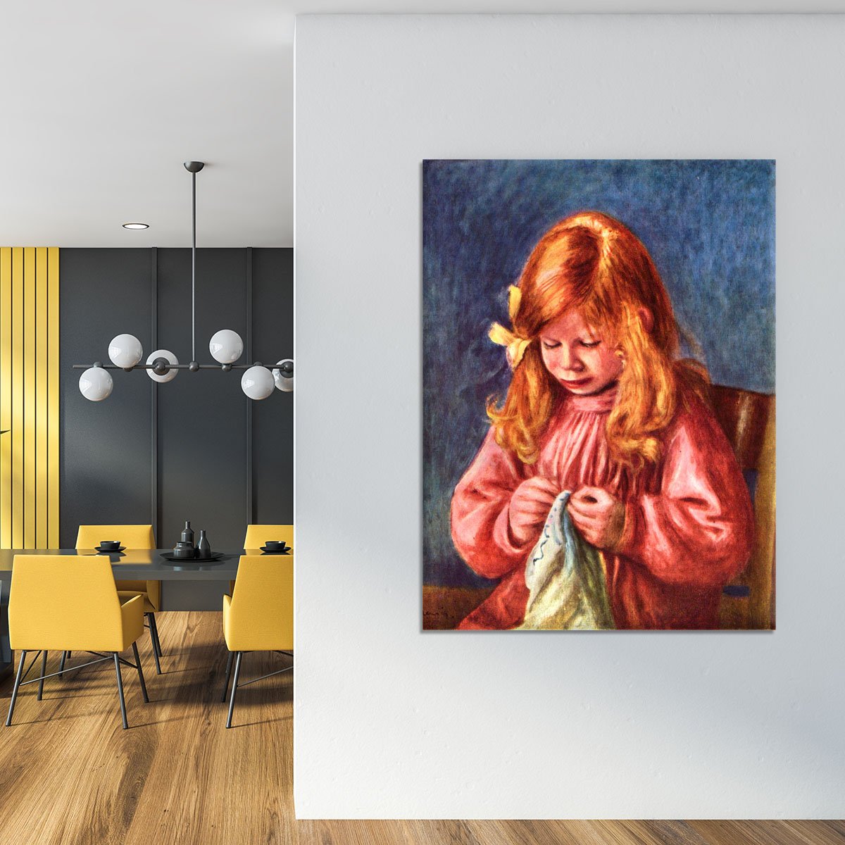Jean Renoir sewing by Renoir Canvas Print or Poster