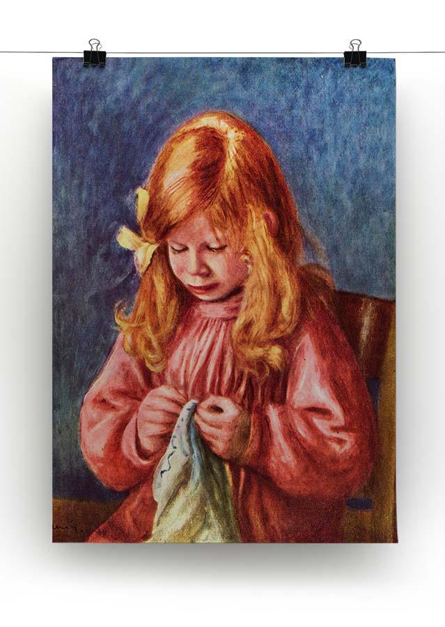 Jean Renoir sewing by Renoir Canvas Print or Poster - Canvas Art Rocks - 2
