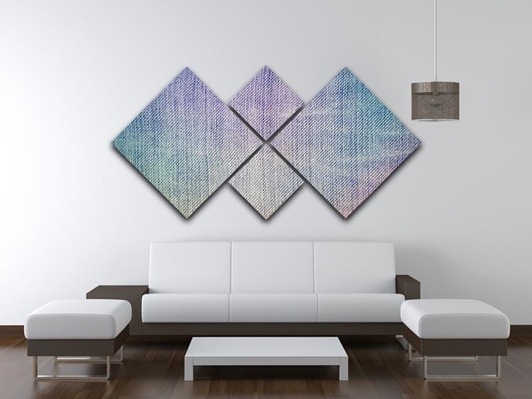 Jeans texture background 4 Square Multi Panel Canvas  - Canvas Art Rocks - 3