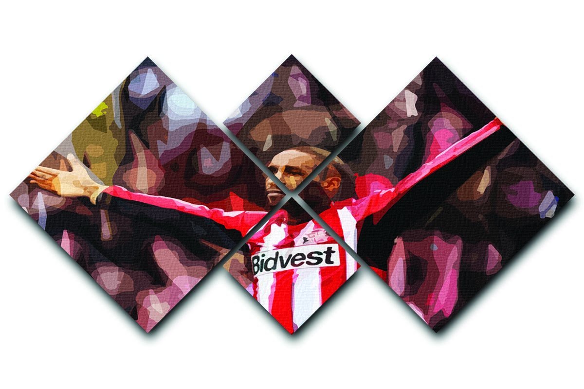 Jermain Defoe 4 Square Multi Panel Canvas  - Canvas Art Rocks - 1