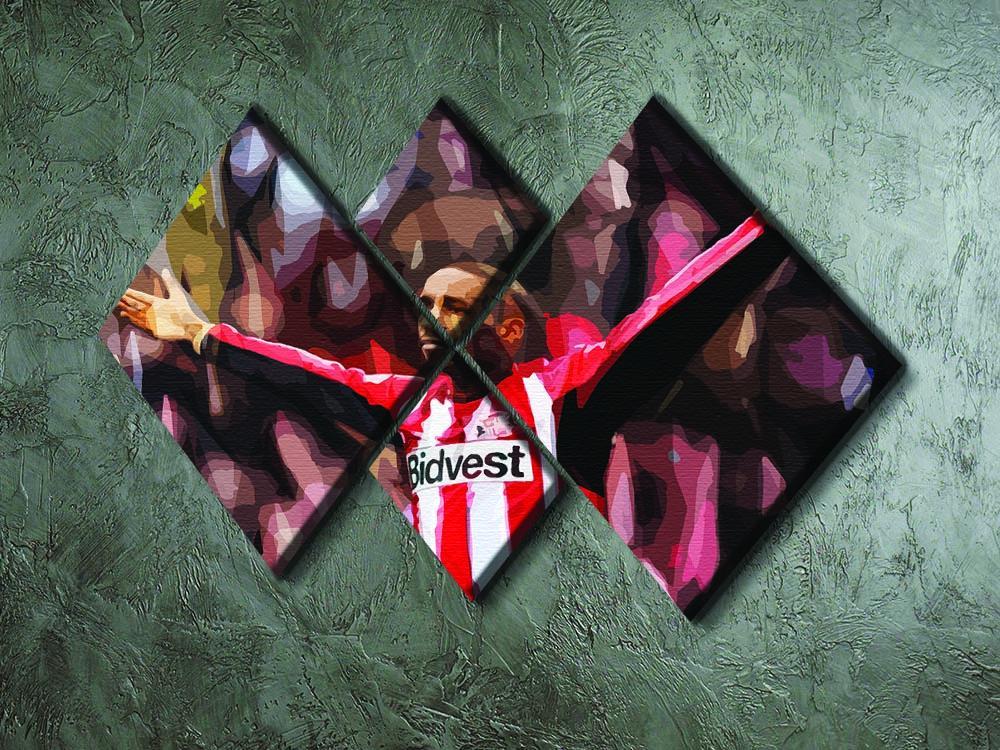 Jermain Defoe 4 Square Multi Panel Canvas - Canvas Art Rocks - 2