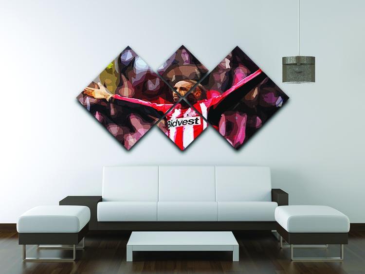 Jermain Defoe 4 Square Multi Panel Canvas - Canvas Art Rocks - 3