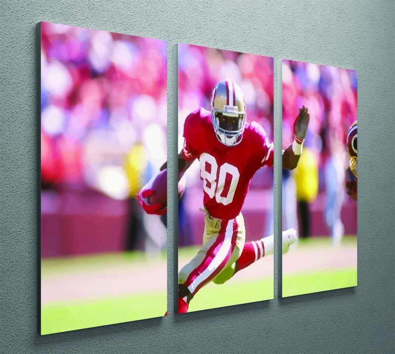 Jerry Rice San Francisco 3 Split Panel Canvas Print - Canvas Art Rocks - 2