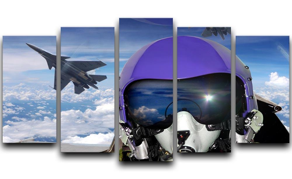 Jet fighter pilot cockpit view 5 Split Panel Canvas  - Canvas Art Rocks - 1