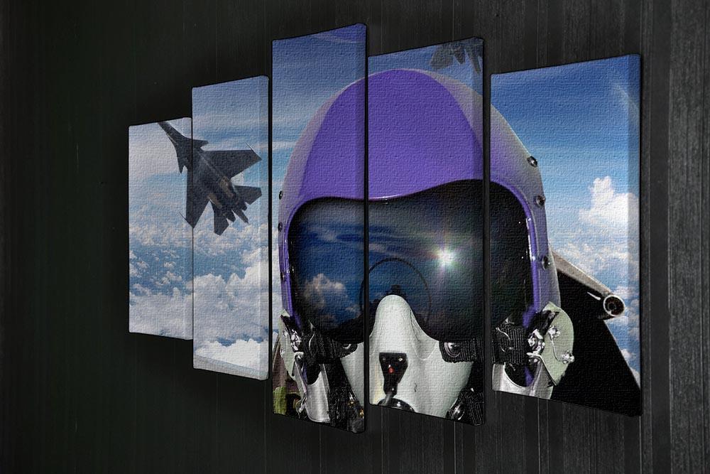 Jet fighter pilot cockpit view 5 Split Panel Canvas  - Canvas Art Rocks - 2