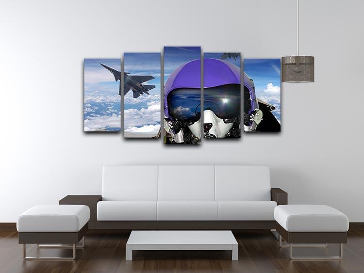 Jet fighter pilot cockpit view 5 Split Panel Canvas  - Canvas Art Rocks - 3