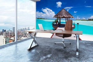 Jetty with amazing ocean Wall Mural Wallpaper - Canvas Art Rocks - 3