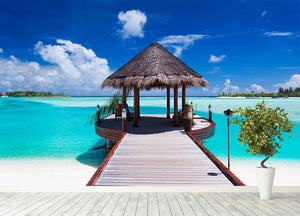 Jetty with amazing ocean Wall Mural Wallpaper - Canvas Art Rocks - 4