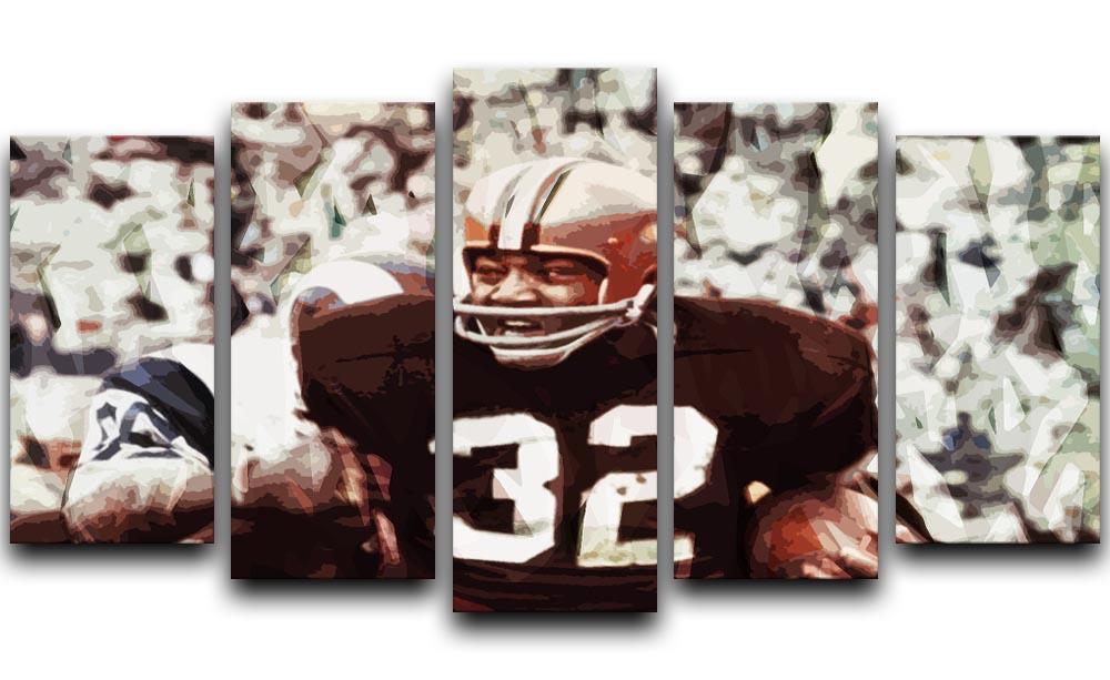 Jim Brown Cleveland Browns 5 Split Panel Canvas  - Canvas Art Rocks - 1