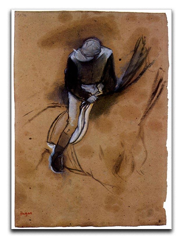 Jockey forward flexed standing in the saddle by Degas Canvas Print or Poster - Canvas Art Rocks - 1
