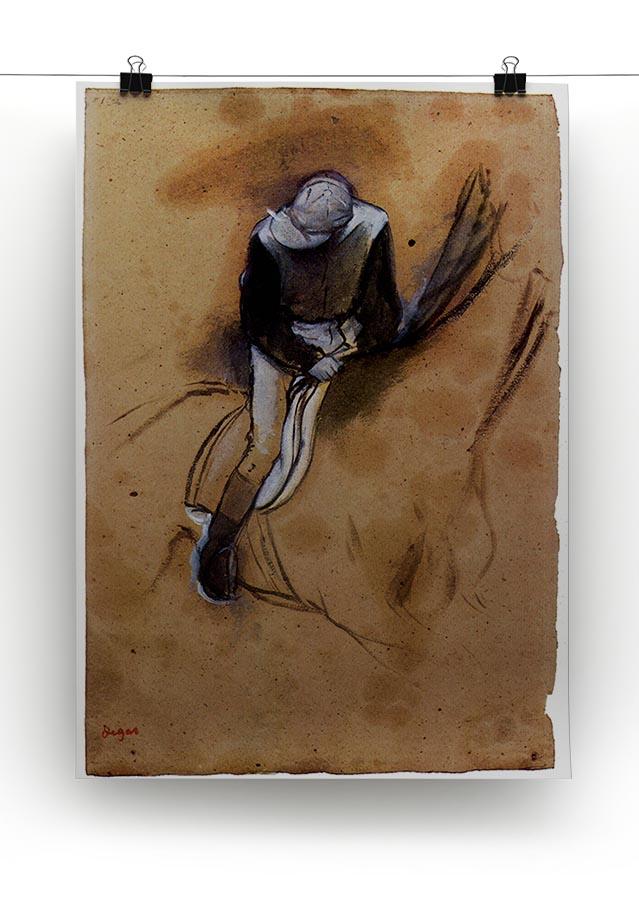 Jockey forward flexed standing in the saddle by Degas Canvas Print or Poster - Canvas Art Rocks - 2